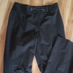 Women's Black Pinstripe Pants With Rope Closure